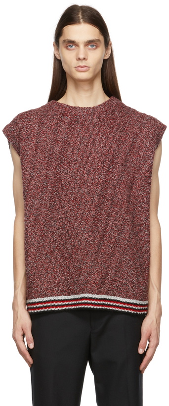Photo: NOMA t.d. Red Cable Knit Twisted Vest