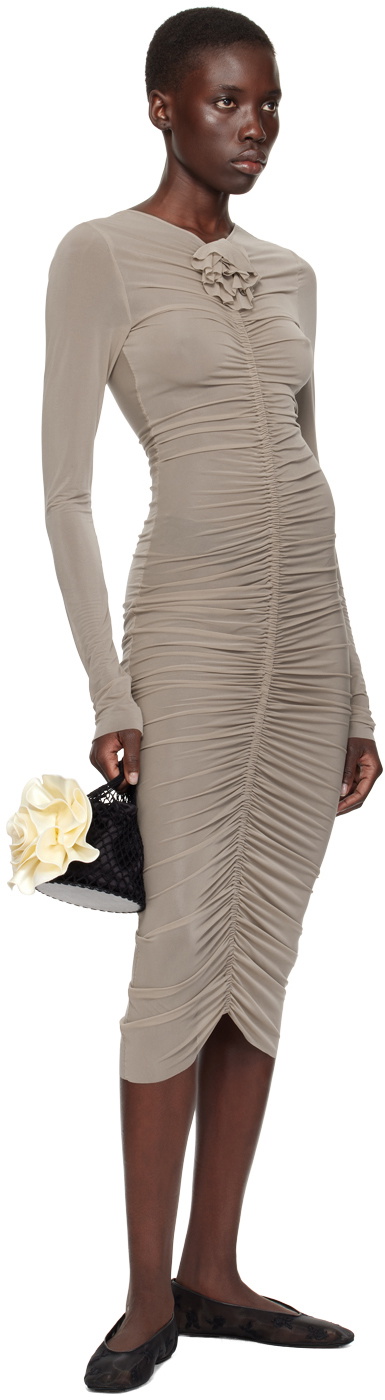 Magda Butrym Beige Semi-Sheer Mini Dress Magda Butrym