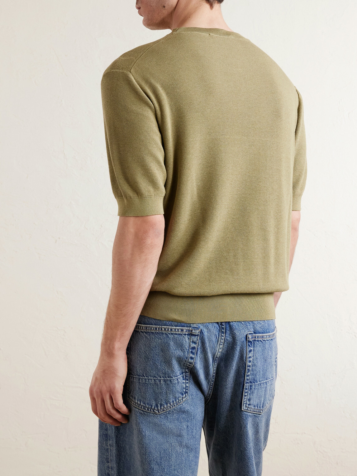 PIACENZA 1733 - Knitted Silk and Cotton-Blend T-shirt - Green