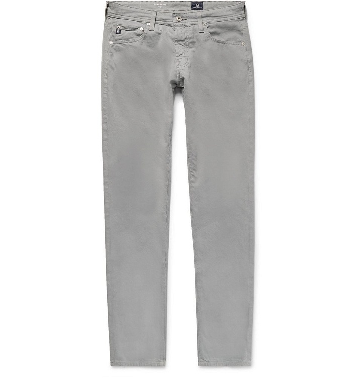 Photo: AG Jeans - Stockton Skinny-Fit Brushed Stretch-Cotton Trousers - Men - Gray
