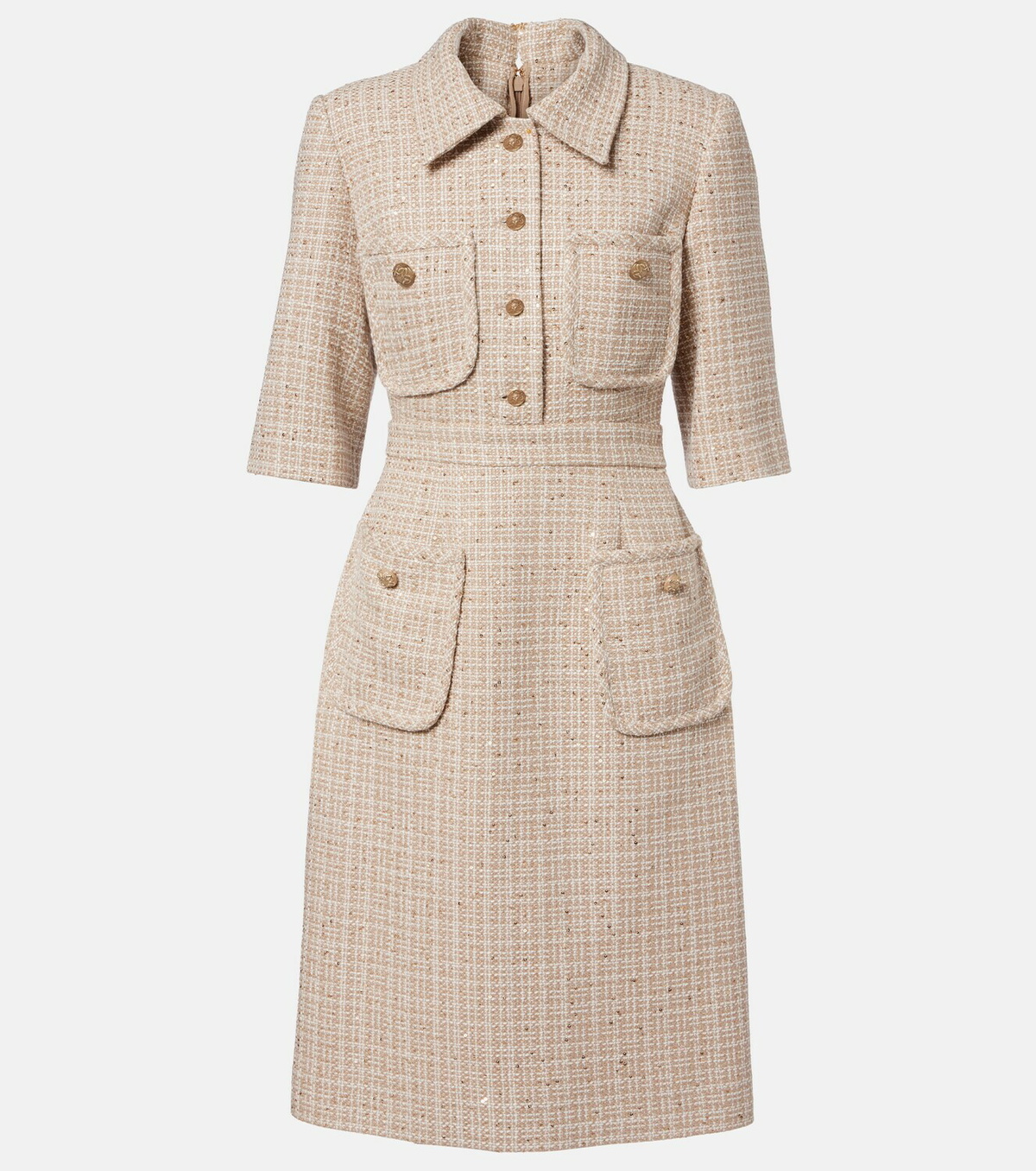 Elie Saab Sequined tweed midi dress