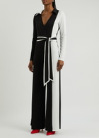 Alice + Olivia Melinda Colour-block Jumpsuit Black And White
