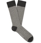 Oliver Spencer Loungewear - Miller Crochet-Knit Stretch Cotton-Blend Socks - Gray