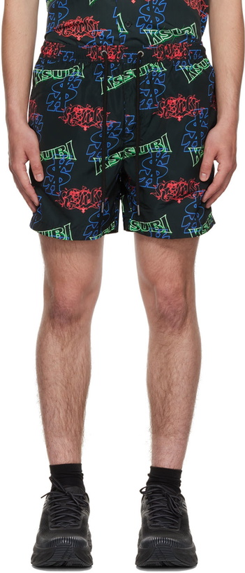 Photo: Ksubi Black Glow Resort Shorts