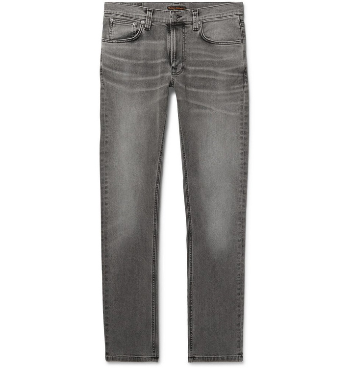 Photo: Nudie Jeans - Lean Dean Slim-Fit Washed Organic Denim Jeans - Gray