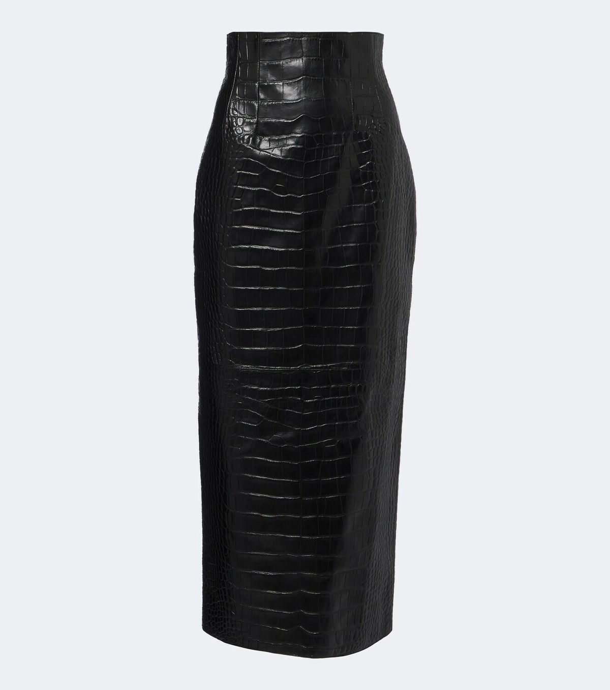 Khaite Loxley croc-effect leather midi skirt