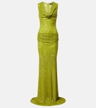 David Koma Sequined draped gown