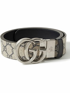 GUCCI - 3cm Marmont Reversible Monogrammed Supreme Coated-Canvas Belt - Neutrals