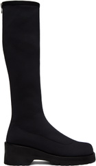 AMOMENTO Black Scuba Long Boots