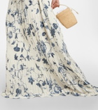 Erdem Floral pleated satin gown
