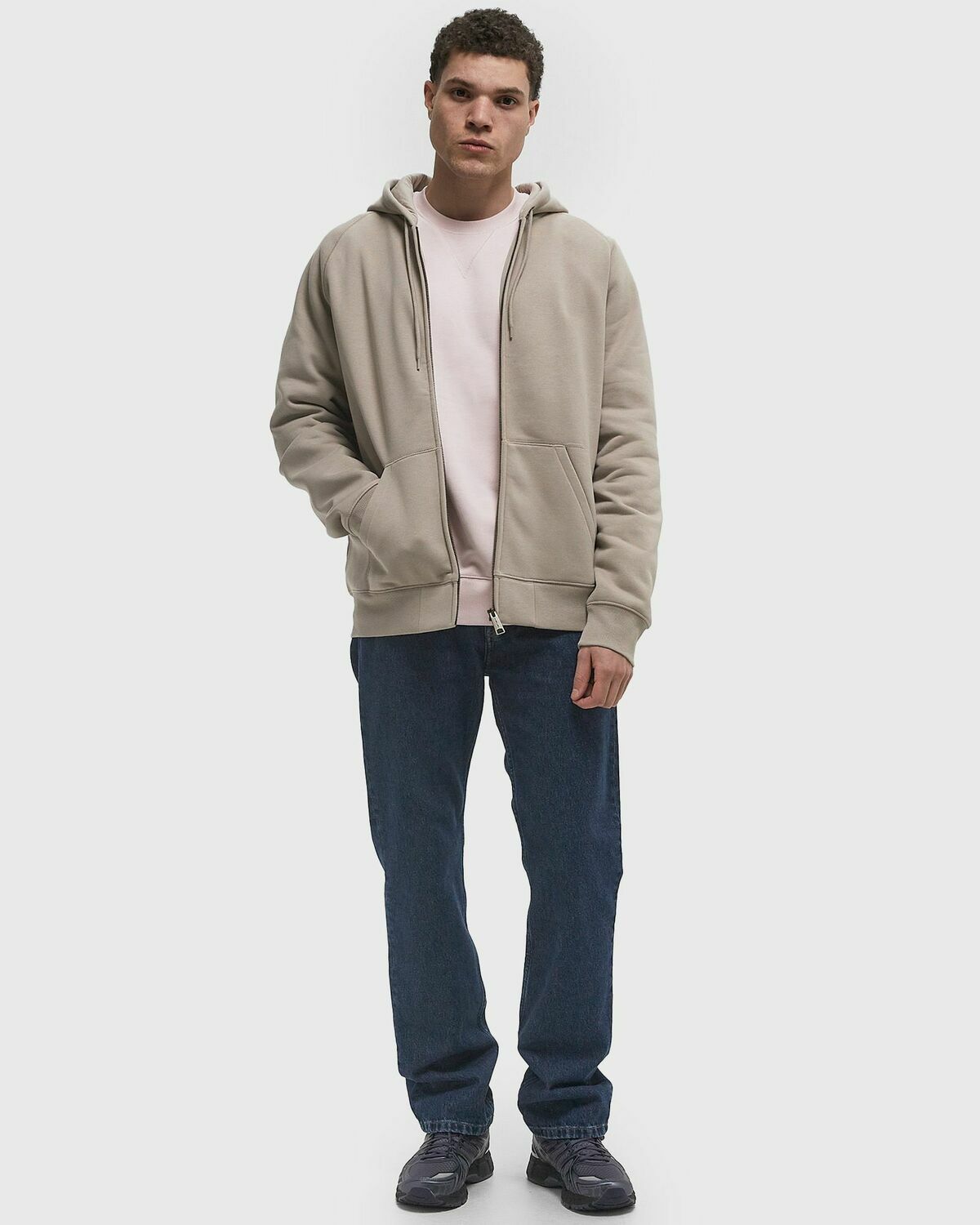 Carhartt WIP Hooded Chase Jacket Beige Mens Hoodies/Zipper