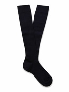 Loro Piana - Ribbed-Knit Socks - Blue