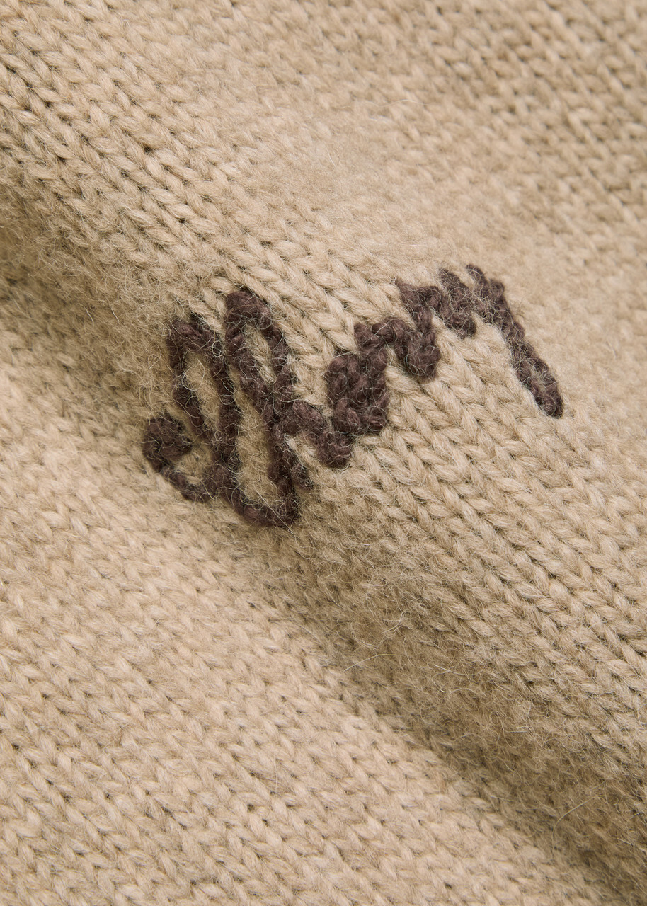 Cherry Los Angeles American Classic Logo Alpaca-blend Jumper Off White