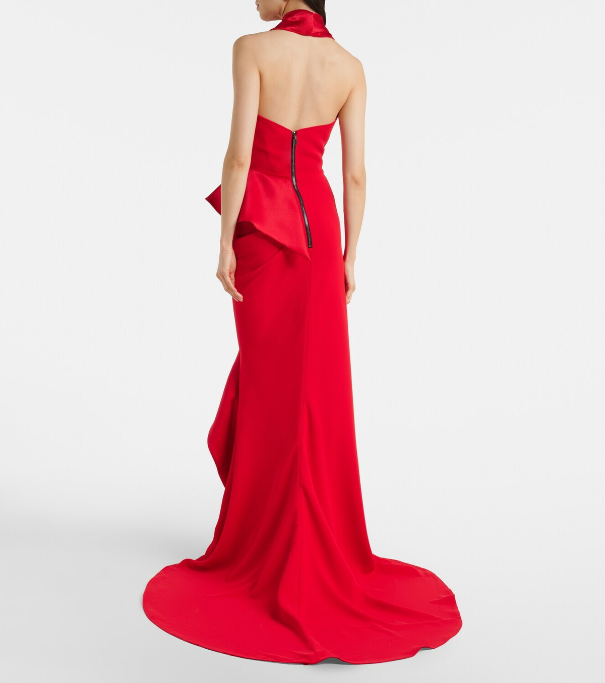 Maticevski Provocateur halterneck peplum satin gown