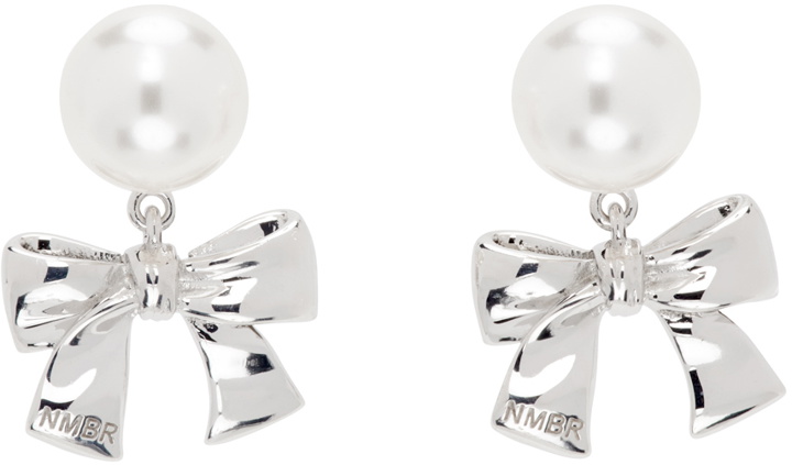 Photo: Numbering Silver & White #9118 Earrings