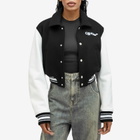 Off-White Women's WO Simple Cropped Varsity Jacket in Black White