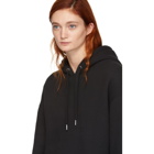 T by Alexander Wang Black Cropped Dense Fleece Hoodie