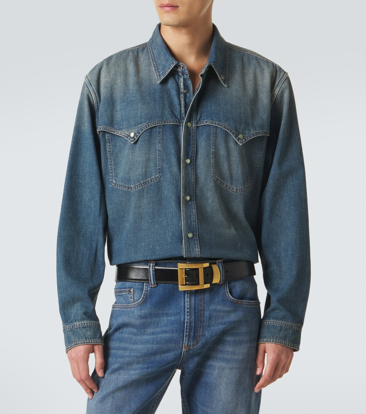 Versace Medusa denim overshirt