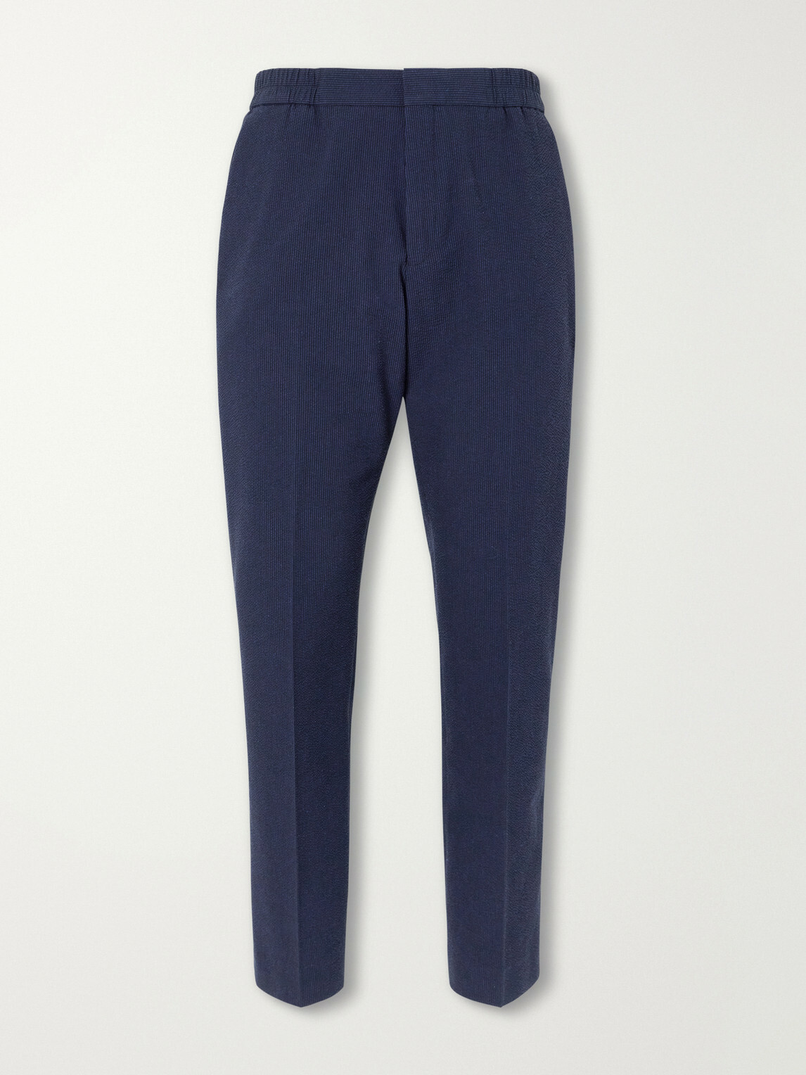 Paul Smith - Straight-Leg Cotton-Blend Seersucker Trousers - Blue