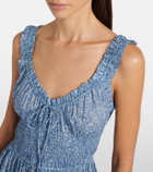 Dôen Emmaretta floral cotton voile midi dress