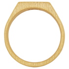 All Blues Gold Polished and Brushed Platform Ring