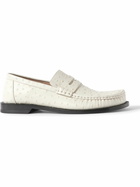 LOEWE - Campo Ostrich-Effect Leather Penny Loafers - Neutrals