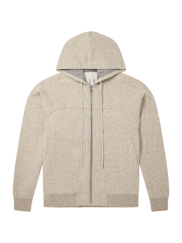 Photo: Rick Owens - Wool and Cotton-Blend Zip-Up Hoodie - Neutrals