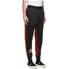 mastermind WORLD Black and Red Side Line Track Pants
