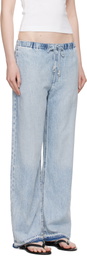 rag & bone Blue Featherweight Logan Wide-Leg Beach Jeans