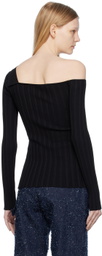 Elleme Black Asymmetric Long Sleeve T-Shirt