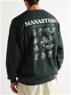 MANASTASH - Cascade Logo-Print Cotton and Hemp-Blend Jersey Sweatshirt - Black