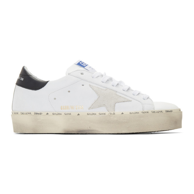 Photo: Golden Goose Grey and White Nubuck Hi Star Sneakers