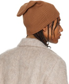 Studio Nicholson Tan Ribbed Beanie
