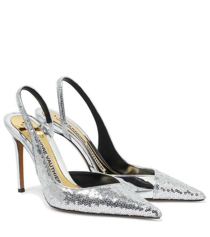 Photo: Alexandre Vauthier Sequined 105 slingback pumps