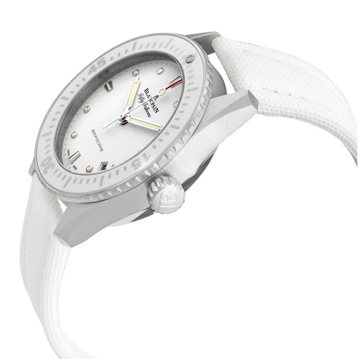 Blancpain Fifty Fathoms Bathyscaphe Automatic White Dial Ladies Watch 5100-1127-W52A