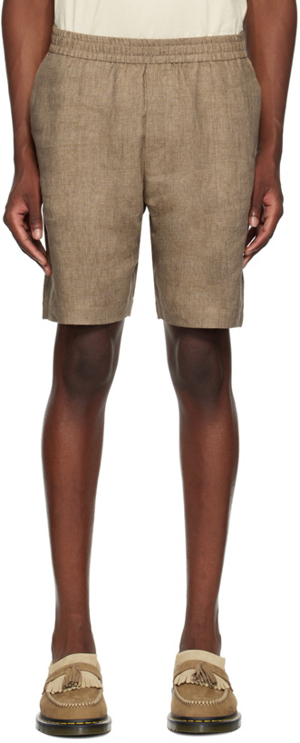 Photo: Sunspel Brown Linen Drawstring Shorts