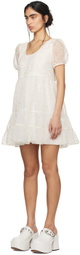 Anna Sui SSENSE Exclusive White Gathered Minidress