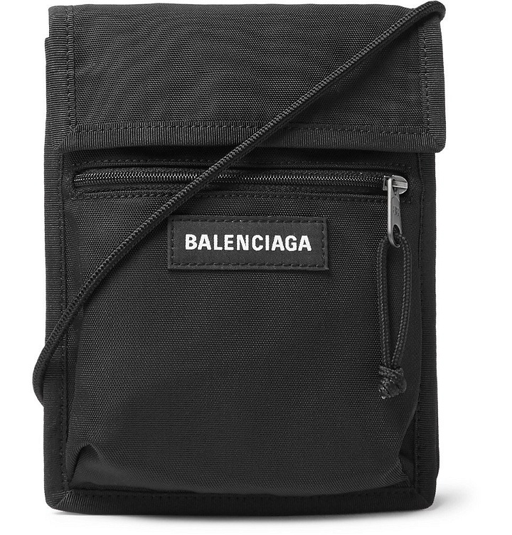 Photo: Balenciaga - Logo-Detailed Canvas Messenger Bag - Men - Black