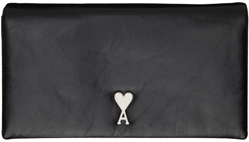 AMI Alexandre Mattiussi Black Voulez-Vous Continental Wallet