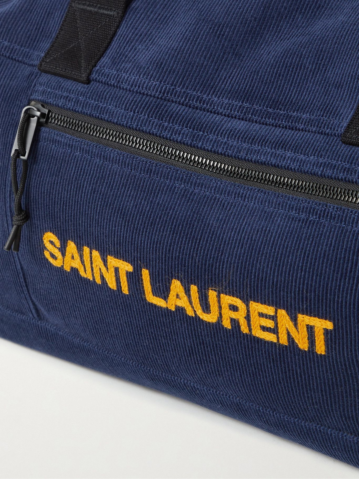 SAINT LAURENT Nuxx Logo Embroidered Corduroy Duffle Bag Saint