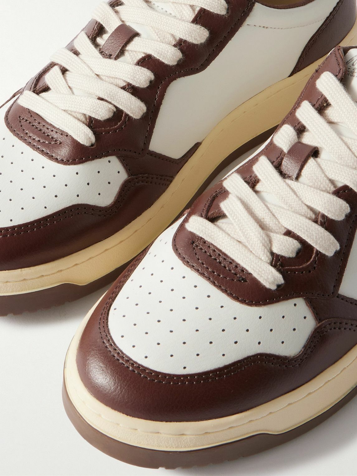 Autry - Medalist Two-Tone Leather Sneakers - Brown Autry