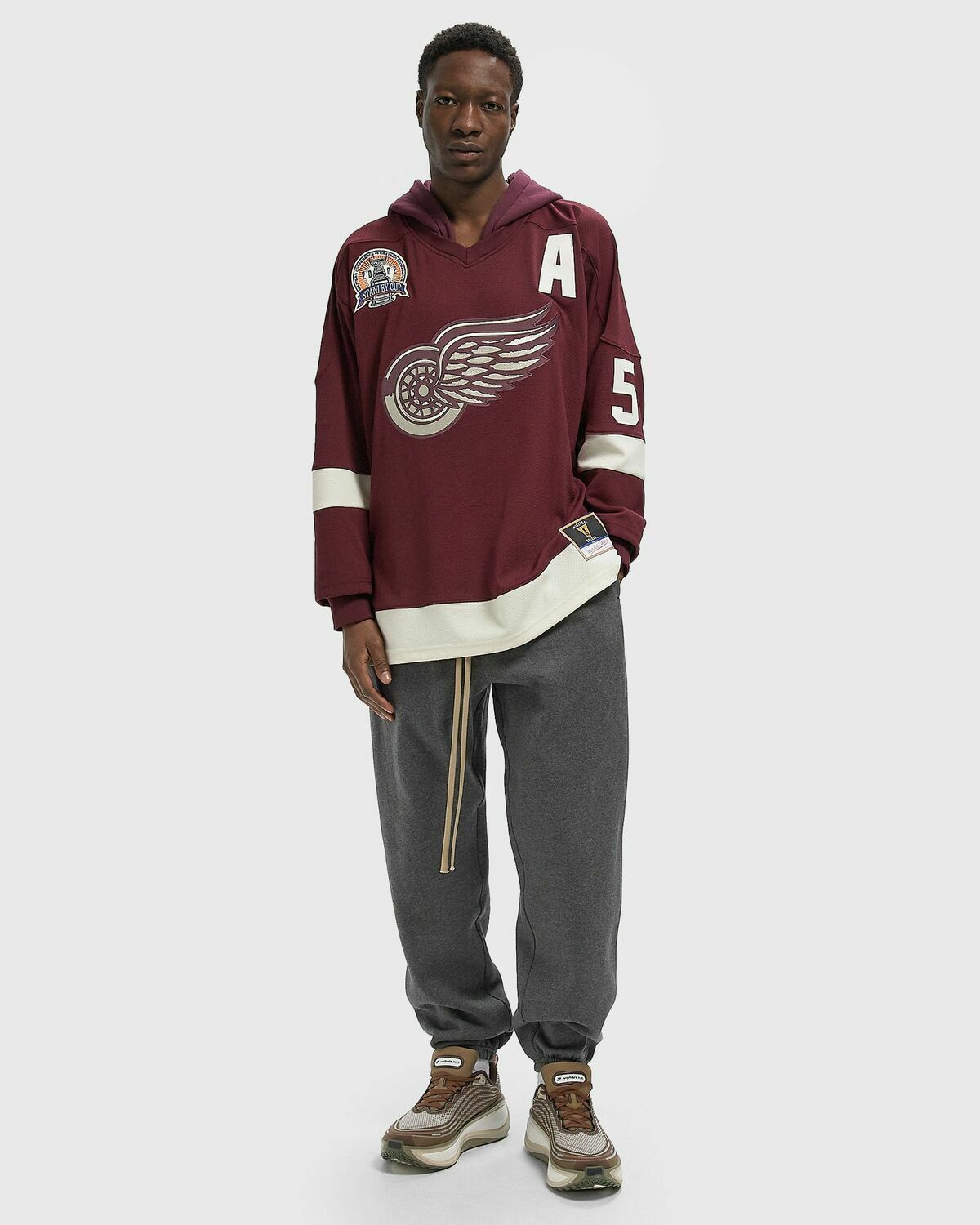 Mitchell & Ness X JUST DON NHL JERSEY HOODIE DETROIT RED WINGS Red Men
