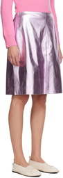 Sandy Liang Pink Pinkie Leather Midi Skirt
