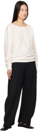 AMOMENTO Black Curved Silhouette Trousers