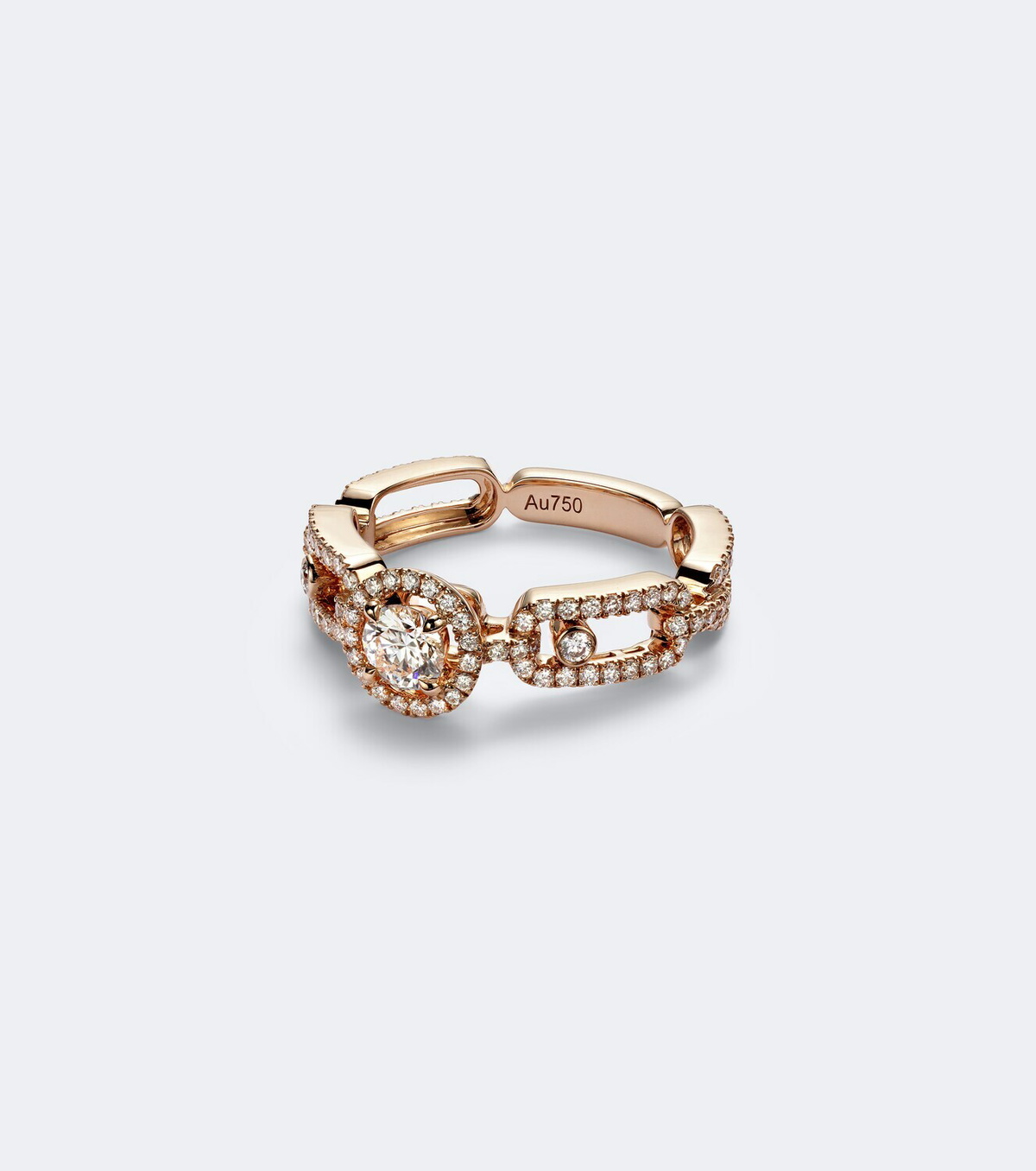 Messika Move Link 18kt rose gold ring with diamonds