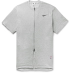 Nike - Fear of God Oversized Mélange Cotton-Blend Jersey Zip-Up T-Shirt - Men - Gray