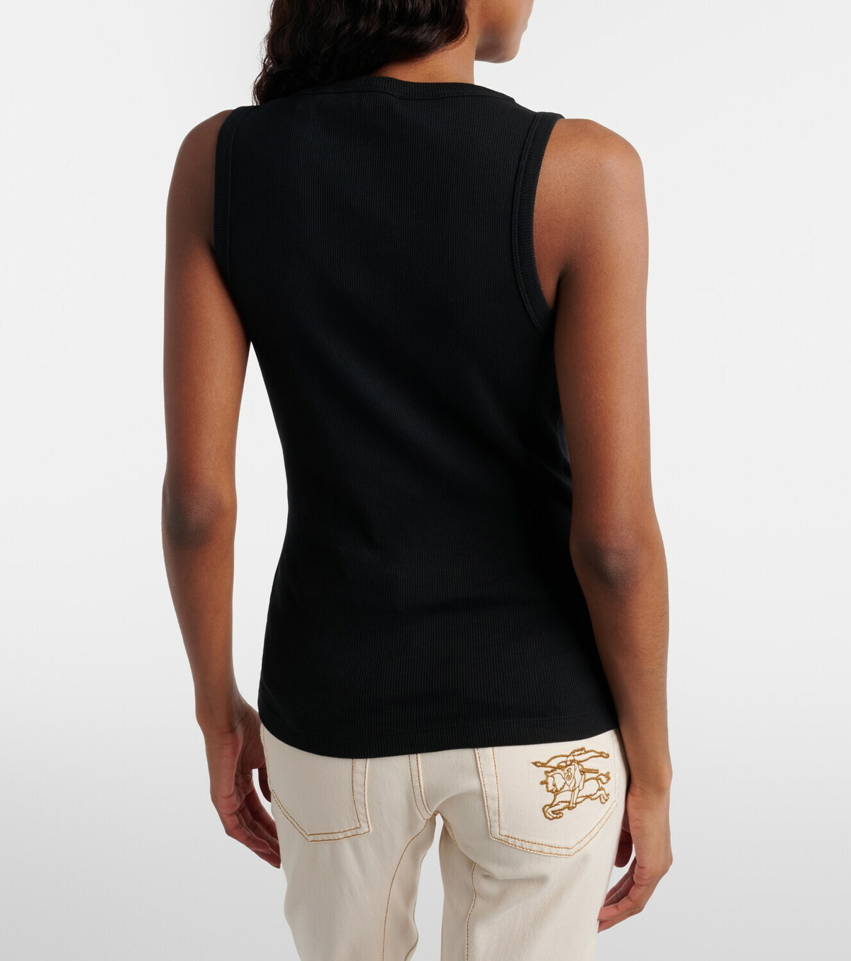 Burberry Ribbed-knit cotton-blend tank top
