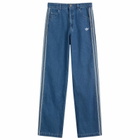 Adidas Women's Adicolor Denim 3-Stripes Track Pants in Indigo Denim