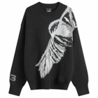 Y-3 Men's Graphic Crew Knit Jumper in Black