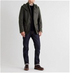 Barbour Gold Standard - Supa-Commander Leather and Suede-Trimmed Quilted Waxed-Cotton Jacket - Green